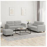 vidaXL 3-dijelni set sofa s jastucima svjetlosivi od mikrovlakana | shoptok.hr