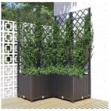  Cvetlično korito z oporno mrežo črno 80x80x136 cm PP | Shoptok.si