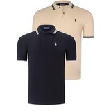 Dewberry DUAL SET T8594 MENS T-SHIRT-BLACK-BEIGE | Shoptok.si