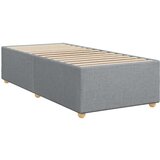 vidaXL Box spring postelja z vzmetnico svetlo siv 100x200 cm blago | Shoptok.si