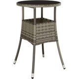  Vrtni stol Ø 60 x 75 cm od kaljenog stakla i poliratana sivi | shoptok.hr