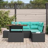  Vrtni sofa set 5 kom. Crna Poliratan | shoptok.hr