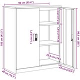 Ormarić za pohranu Crna 90 x 40 x 105 cm Hladno valjani čelik | shoptok.hr