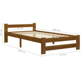  Okvir za krevet od masivne borovine boja meda 90 x 200 cm | shoptok.hr