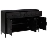  Komoda crna 110 x 35 x 70 cm od masivne borovine | shoptok.hr