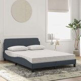 vidaXL Posteljni z vzmetnico temno siv 140x190 cm žamet | Shoptok.si