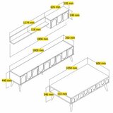 Hanah home Set TV komoda i klub sto Lyon 3, 4 komada, Bijeli | Eponuda.ba