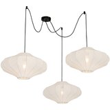 QAZQA Dizajnerska viseča svetilka bela svila 50 cm 3-light - Plu | Shoptok.si