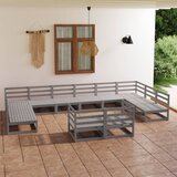 The Living Store Vrtna sedežna garnitura 12-delna trdna borovina - Vrtna Sedežna Garnitura, (21469015) | Shoptok.si