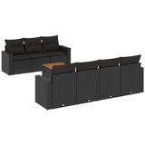 Maison Chic Seti vrtnega pohištva - Vrtna garnitura - Vrtni pohištvo set 8-delna z blazinami črn poli ratan, (21799359) | Shoptok.si