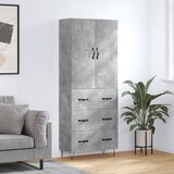vidaXL Visoka komoda betonsko siva 69,5x34x180 cm inženirski les | Shoptok.si