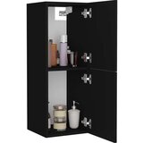 vidaXL Kopalniška omarica črna 30x30x80 cm iverna plošča | Shoptok.si
