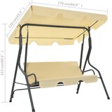  Vrtna ljuljačka krem bijela 170 x 110 x 153 cm | shoptok.hr