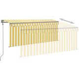 vidaXL Avtomatsko zložljiva tenda s senčilom 3x2,5 m rumena in bela | Shoptok.si