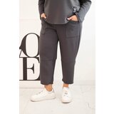 Kesi Włoski Plus Size women's set butter sweatshirt and pants with pockets graphite | Shoptok.si