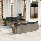  9-dijelni set vrtnih sofa od poliratana s jastucima sivi | shoptok.hr