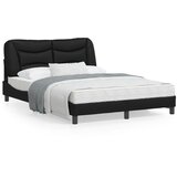 vidaXL Posteljni okvir z LED lučkami črn 140x190 cm umetno usnje Cene