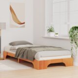  Krevet s daskama s pohranom Smeđa 80 x 220 cm boja drva | shoptok.hr