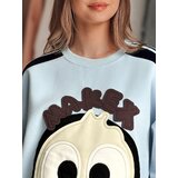 DStreet Bluza damska oversize z naszywkami CUTE MAKEX niebieska | Shoptok.si
