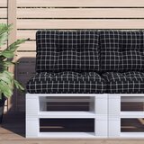vidaXL Blazina za palete črn karo vzorec 60x40x12 cm blago | Shoptok.si