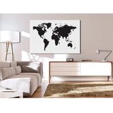  Slika na plutenoj podlozi - World Map: Black &amp White Elegance 120x80 | shoptok.hr