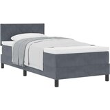 vidaXL Postelja s pomičnim dnom in ležiščem temno siva 90x200 cm žamet | Shoptok.si