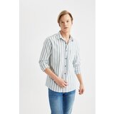 Defacto Regular Fit Striped Cotton Long Sleeve Shirt Cene