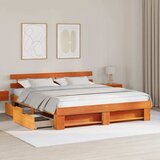  Krevetna konstrukcija s uzglavljem Vosak smeđa 200 x 200 cm | shoptok.hr