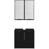  Set ormarića za kupaonicu 2 pcs Crni hrast Konstruirano drvo | shoptok.hr