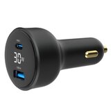 Gembird TA-UC-AC2PD30LCD-CAR-01 2-port USB brzi punjac za auto Type-C PD LCD 30W black | Eponuda.com