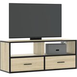  TV ormarić boja hrasta 100x31x39,5 cm konstruirano drvo i metal Smeđa | Shoptok.si