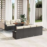  Set od 8 vrtnih sofa s jastučićima Crni Poli Ratan Akacija Cijene