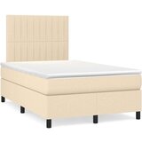  Krevet s oprugama i madracem krem 120 x 200 cm od tkanine | shoptok.hr