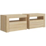  Noćni ormarići 2 kom s LED svjetlima boja hrasta 60x35x40 cm | shoptok.hr