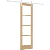  Klizna vrata 61 x 198,5 cm Masivna borovina i staklo Prirodna | shoptok.hr
