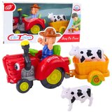  Interaktivni farmerski traktor s prikolicom, figurom krave, svjetlima i zvukovima | shoptok.hr