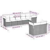  8-dijelni set vrtnih sofa od poliratana s jastucima crni | shoptok.hr