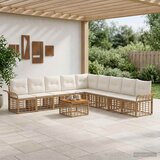  Set vanjskih sofa 10 kom. Prirodna i krema bijela Poliester | shoptok.hr