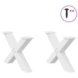 Noge za klubsko mizico v obliki črke X, 2 kosa, bele barve, 70 x (42-43) cm, jeklo, (22123816) | Shoptok.si