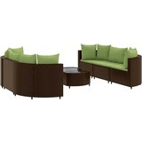  7-dijelni set vrtnih sofa od poliratana s jastucima smeđi | shoptok.hr