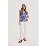 Marisse Patterned Blue Blouse | shoptok.hr