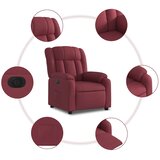  Električni naslonjač od tkanine crvena boja vina | shoptok.hr