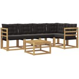 vidaXL Zunanja garnitura za sedenje z blazino 6 pcs Bela in črna, (5000270700) | Shoptok.si