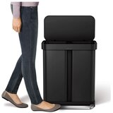 simplehuman Mat črn jeklen koš za smeti 34+24 l za ločevanje odpadkov/s pedalom – | Shoptok.si