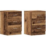 vidaXL Nočne omarice 2 kosa starega lesa 38x35x55 cm inženirski les | Shoptok.si