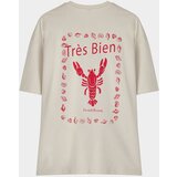 Trendyol stone Oversize/Wide Cut Lobster Printed T-shirt cene