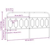  Metalno zamjensko uzglavlje crno 160 cm | shoptok.hr