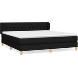  Krevet s oprugama i madracem crni 160x200 cm od tkanine | shoptok.hr