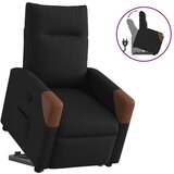  Naslonjač na podizanje od tkanine crni | shoptok.hr