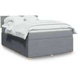 vidaXL Box spring postelja z vzmetnico svetlo siva 160x200 cm žamet | Shoptok.si